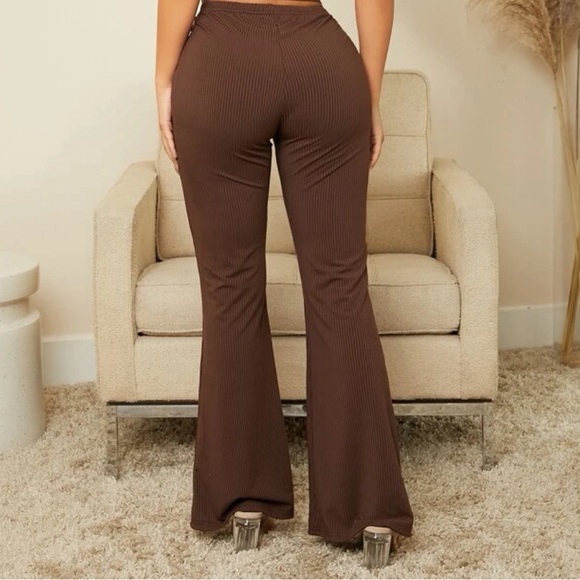 Brown Ruched Drawstring Pants - Picture 2 of 2